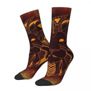 Men's Socks Happy Unique Vintage Golden Lion And Damask Street Style Crazy Crew Sock Gift Pattern Printed