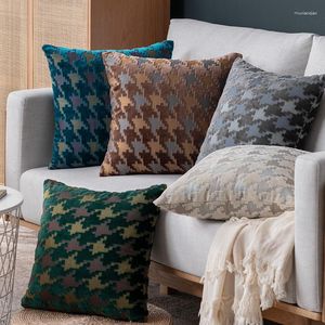 Travesseiro capa de luxo houndstooth 45x45cm decorativo high-end para sofá decoração de casa fronha sala de estar