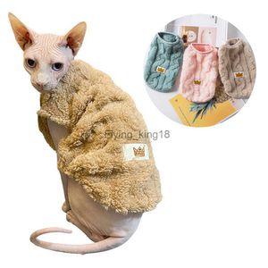 Costumi per gatti Vestiti per gatti Morbido e accogliente Autunno Inverno Pile Sphynx Costume Cucciolo Gattino Giacca Cappotto Maglione per animali domestici per cani di piccola taglia Abbigliamento HKD230921