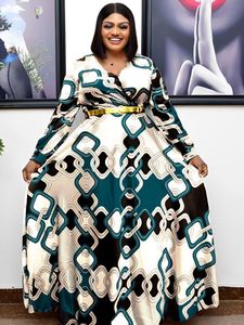 Plus size Dresses African For Women Elegant Polyester Muslim Fashion Abayas Dashiki Robe Kaftan Long Maxi Dress Turkish Africa l230921