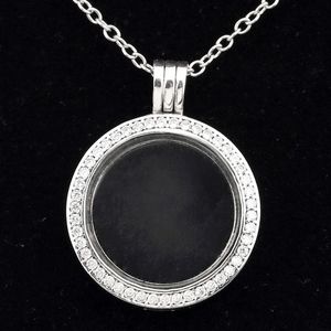 Collane con ciondolo Medaglioni galleggianti scintillanti con collana di cristallo per braccialetto con ciondoli in argento sterling con perline Europa gioielli fai da te 230921