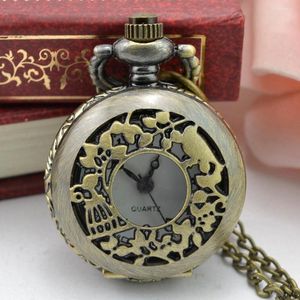 Bilek saatleri açık vintage steampunk retro bronz tasarım cep saati kuvars kolye kolye hediye erkekler moda relogio maskulino