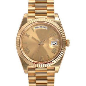 Relógios de pulso de alta qualidade com caixa original casual moderno relógios masculinos dia data 228238 presidente 40mm ouro amarelo champanhe 240q