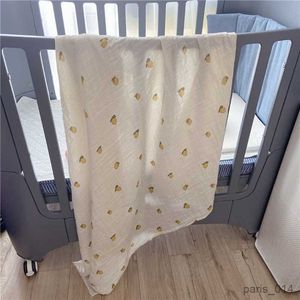 Одеяла для пеленания новорожденных, детские пеленальные одеяла с фруктами, муслиновые детские пеленки, мягкие детские постельные принадлежности для малышей, одеяла