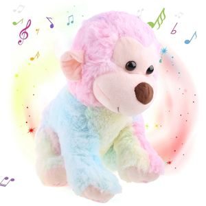 Bonecas de pelúcia 25cm kawaii brilhando no escuro música de pelúcia macaco bonecas crianças iluminam brinquedos de fadas crianças luminosas animais de pelúcia mulheres presentes de menina 230921