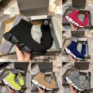 Designer tênis meias mulheres sapatos masculinos moda malha elástica meias botas masculino sapato esportivo deslizamento com caixa tamanho 35-45