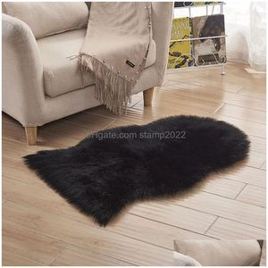 Tapetes Lavável Faux Sheepskin Tapete Tapete Shaggy Sofá Almofadas Cozinha Mat Pele Ovelha Área Home Decor D20 201225 Drop Delivery Dhitd