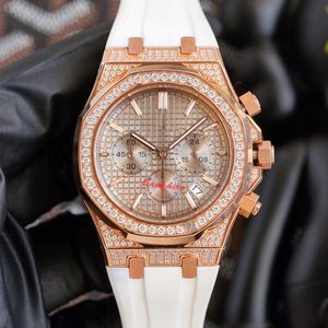 Full Diamond Mens Diamond Watch Quartz Mechanical Movement Watch 42mm Sappire Waterproof Fashion Business Wristwatches Luxury