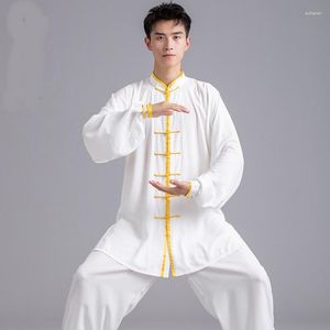 Etniska kläder enhetlig traditionell kinesisk wushu taichi män kungfu kampsportdräkt kostym prestanda kostymer tai chi träningskläder