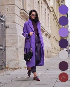 男性Sスーツブレザースーツ紫色の女性スーツオーバーコートウール冬の濃厚カシミアカスタムメイド1PCロングジャケットアンクルレングスフォーマルパーティープロムドレスブレザー230921