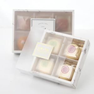 Transparent Frosted Cake Box Gift Wrap Mooncake Cakes Pack Packaging Dessert Macarons Pastry Packaging Boxes FY5557 1013