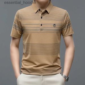 Herrklänningskjortor Browon Brand Shirt Men toppar ny mode smart casual short hylsa kontor arbetskläder randiga tryck sommarmän l230921