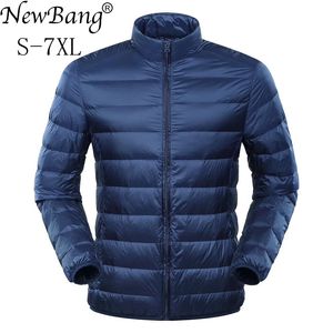 Męskie Down Parkas Bang Plus 6xl 7xl Down Down Jacket Męska Ultra rozmiar Ultra Light Down Jacket Men Duck Down Windbreaker Lekkie płaszcze z piór 230921