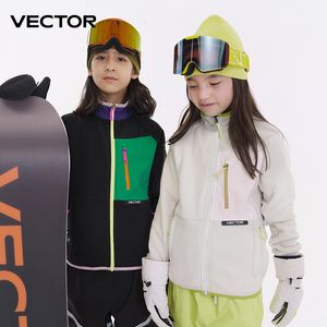 Skianzüge VECTOR Fleecejacke Kinder Herbst Winter Warme Mäntel Kleidung 2023 Kontrasthülse Sweatshirt Farbe Outdoor 230920