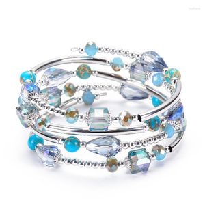 Strand Natural Stone Bracelet Turquoise Crystal Beads Bracelets For Women Men Gift Jewelry Set