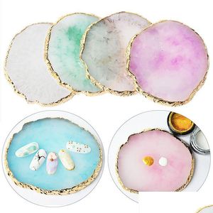 Storage Baskets Ring Earrings Display Tray Jewelry Plate Resin Painted Palette Necklace Creative Decoration Organizer 20220924 Q2 Dr Dhu03