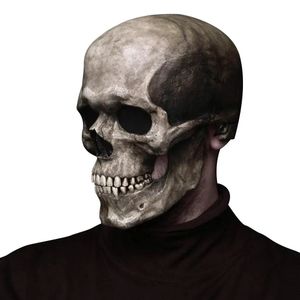 Rörlig käke full huvud halloween dekoration skräck skrämmande mask cosplay party dekor 2023 skalle hjälm 921