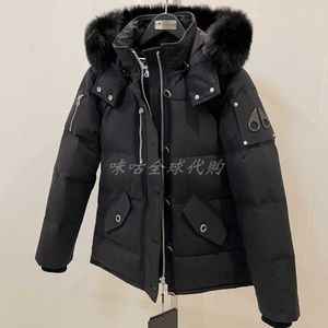 Agência de compras do Canadá para inverno Mooses Tesoura jaqueta grossa com capuz roupas masculinas trabalho de casal 9032