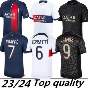 S-4XL Mbappe Third Away Soccer Jerseys 23 24 Kolo Muani Maillots de Football 2023 2024 Marquinhos Verratti Hakimi O.Dembele Men kit remith reamty maillot foot