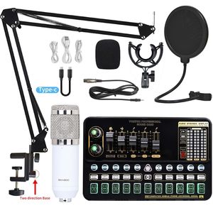 Mikrofone Professionelles Kondensatormikrofon BM 800 Drahtlose Bluetooth V10 PRO Soundkarte für PC Computer Telefon Karaoke Live Singen Gaming 230920