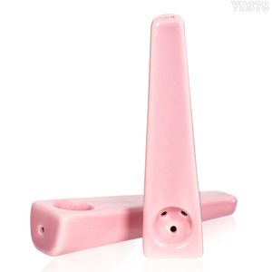 Ceramic Pipe Tube Mini Taper Cone-shaped Conical Pink Tobacco Pipes Smoking Dry Herb Cigarette Hand Pipe for Lady Woman Gift Portable DHL