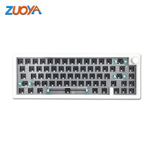 Klavyeler Zuoya GMK67 Özelleştirilmiş Mekanik Klavye Kiti -Swappable Bluetooth 2.4G Kablosuz RGB Arkadan aydınlatmalı Conta Yapısı Klavye 3 -MOD 230920