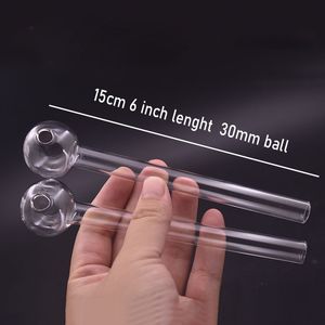 Hot Seliing 15cm 3cm Ball Glass Oil Burner Pipe Clear Glass Tube Oil Burning Pipe Somking Water Pipes Tobacco Tools Wholesale Price