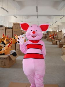 Pink pig cartoon mascot Costume happy smile fancy dress halloween christmas carvinal party costume adult size welcome opening