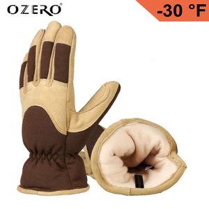 Skidhandskar Ozero Winter Thermal Deerskin Glove Motorcykel snowboard Utomhus Sports vindtät Skidåkning Varm motorcykel för herrkvinna 230920