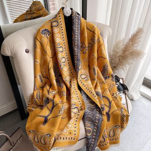 Luxury brand's popular autumn and winter shawl with women's scarf, office blanket, imitation cashmere tassel warm scarf