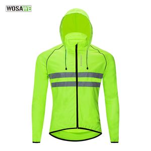 Cycling Jackets WOSAWE Men's Cycling Jacket Hooded Reflective Vest Wind Coat Windproof MTB Bike Windbreaker Riding Bicycle Cycle Clothing 230921