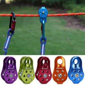 Carabiners Small Single Fixed Pulley Gear Ball Bearing Mountaineering Rock Climbing Zipline -solving Carriage Pulley Aluminum Alloy 230921