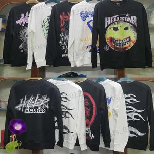 Erkek Hoodies Sweatshirts Gerçek Fotoğraf Hellstar Saktikler Gevşek 3xl büyük boyutlu kapüşonlu sweatshirts vintage hip hop eski baskı crewneck hoodies erkekler t230921