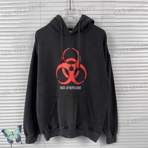 Erkek Hoodies Sweatshirtler Yıkanmış Siyah Hoodies Yüksek Kaliteli Baskılı Kazanım Hiphop Street Büyük Boy Erkekler Kadınlar VTM Sweatshirt T230921