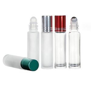 Spot top şişesi kristal beyaz cam kozmetik şişe 10ml parfüm alt şişe haddeleme topu uçucu yağ şişesi toptan teslimat kapıya