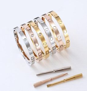 Bangle female stainless steel screwdriver couple bracelet mens fashion jewelry Valentine Day gift for girlfriend accessories whole7218381
