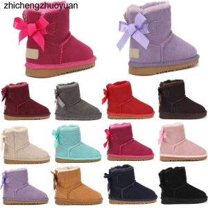 Nya 23SS Bailey Bow Australia Classic Kids Ugly Boots Girls Toddler Shoes Winter Snow Ugly Sneakers Designer Boot Youth Chestnut Rock Rose Grey Black Boots