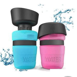 Dog Bowls Feeders Portable Water Bottle Foldable Pet Feeder Bowl Pets Outdoor Travel Drinking Dogs Drink Bpa Drop Delivery Home Ga Dhjkp