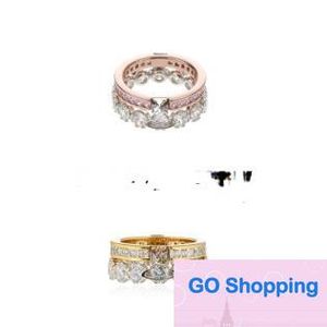 Simple Double-Layer Rhinestone Crown Detachable Ring High-Grade Ins Light Luxury Twin Design Sense