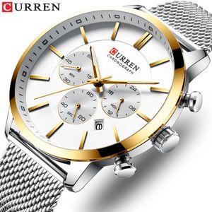 Новые часы CURREN, мужские кварцевые часы с хронографом, деловые мужские часы, лучший бренд, роскошные водонепроницаемые наручные часы Reloj Hombre Saat274y