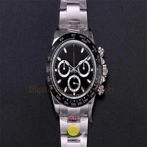 Mens Watch 904L Steel AR Factory CAL 4130 Movement Automatic Watches Mens Black Dial Ceramic Bezel 116500LN Chronograph Watches Wi332C