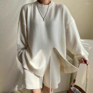 Damskie dresy jesienne minimalistyczny temperament podzielony wszechstronny sweter z koreańskim stylem dwuczęściowy zestaw szorty z szeroką nogą wysokiej talii