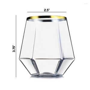 Wine Glasses Drinkware Transparent Cocktail Glass Party Bar Club Drinking Tools Gold Cup