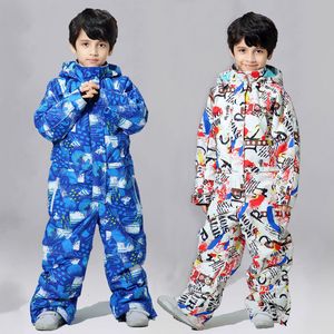 Kayak takımları su geçirmez erkek bebek snowsuits açık dağ tulumları çocuklar kış sıcak çocukları alp eşofman kıyafetleri 230920