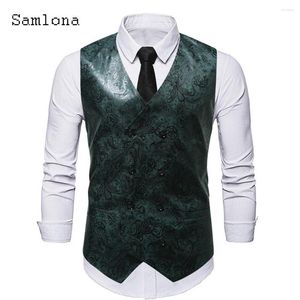 Men's Vests Plus Size Men Fashion Suits Vest Clothing 2023 Elegant Business Man Tank Tops Male Sleeveless Boho Flower Print Shirt Outerwear