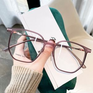 Sonnenbrille TR90 Ultraleichte blaue Blockierungsbrille Mädchen Retro grüner Rahmen schlichte helle Lünette transparente Brillen für Frauen