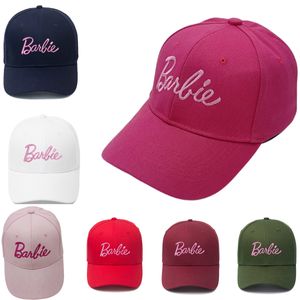 Adjustable Embroidery Hats Cute Sweet Cool Barbies Letter Baseball Caps Fashion Cotton Hip Hop Cap for Men Women Spicy Girl Army Green Navy Blue Rose Red Pink White