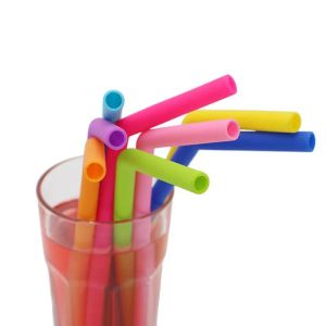 Novo canudo de silicone dobrado, canudo reto para suco de frutas, café, soda, leite, proteção ambiental, hleath com escova de limpeza, moda