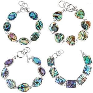 Braccialetti con ciondoli TUMBEELLUWA Bracciale con perline di conchiglia di abalone naturale Bracciale rigido 18KGP Gioielli regolabili per donna