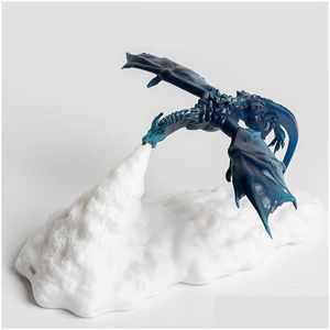 Nachtlichter 3D Fire Dragon Lamp Home Kreatives Atmen Ladungstisch Geschenk Magie Childrens Schreibtisch Drop Lieferung Beleuchtung Innen OT5JV